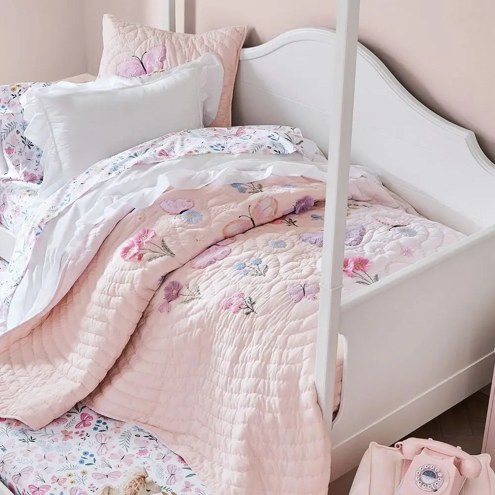 NEW Pottery Barn Wildflower Butterfly Full/Queen Comforter Quilt Bedding SET